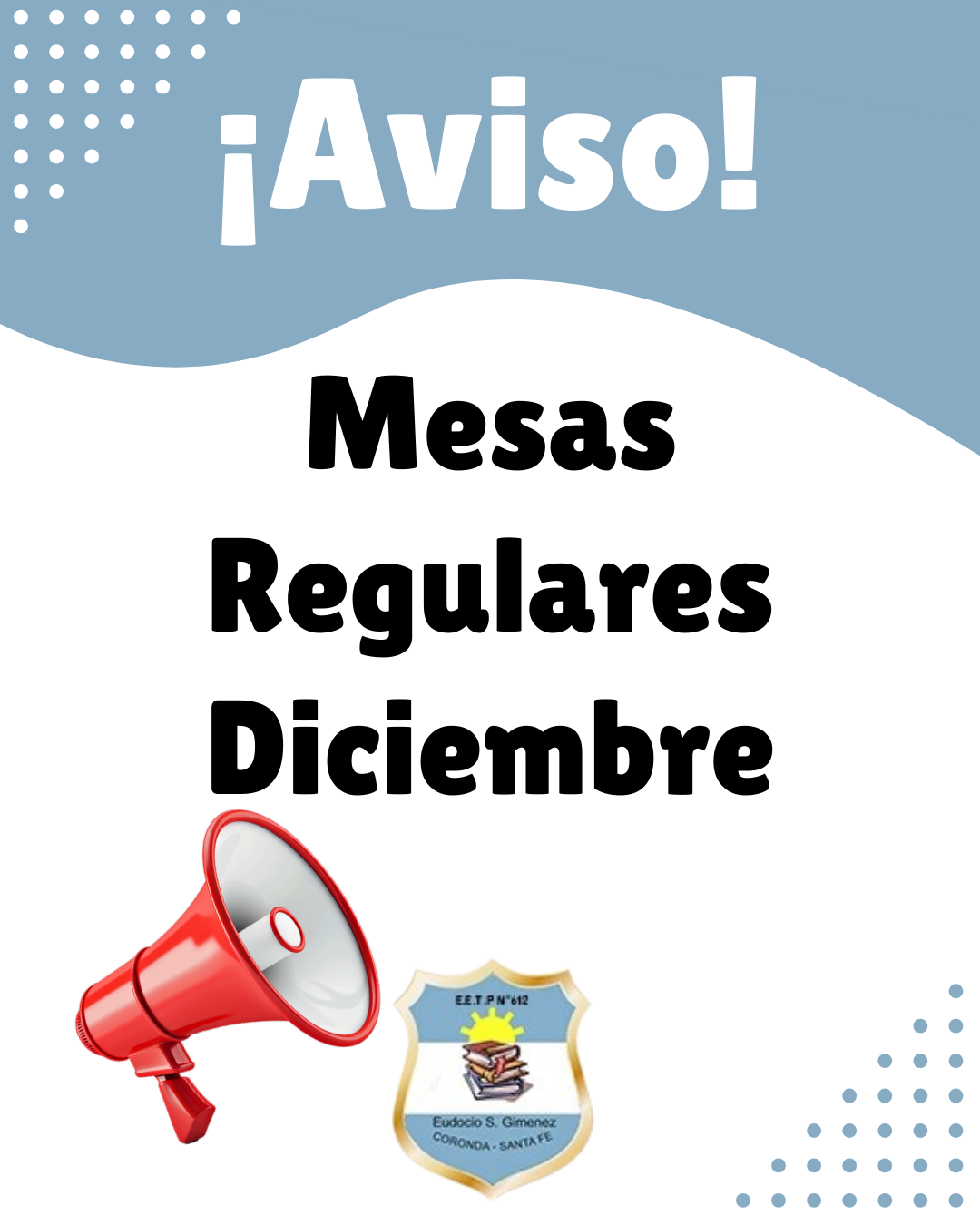 Mesas regulares Diciembre